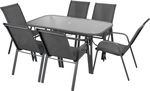 Terrace set ANTOINE, 1x table, 6x chair, ShadowGray