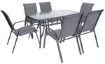 <p>Terrace set ANTOINE, 1x table, 6x chair, ShadowGray</p>