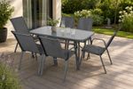 Terrace set ANTOINE, 1x table, 6x chair, ShadowGray