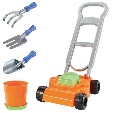 Set of sand toys with a mower, 6 pieces