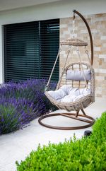 Chair SULAWESI, max. 150 kg, PE rattan, rocking, garden, with cushions