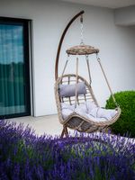 Chair SULAWESI, max. 150 kg, PE rattan, rocking, garden, with cushions