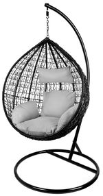 Chair BORNEO, max. 150 kg, PE rattan, rocking, garden, with cushions