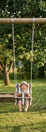 Swing LEQ FUMIKO, 36x24x45 cm, children's, fabric/wood, blue