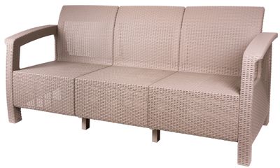 Outdoor sofa ARUBA3, Cappuccino light brown, without seat cushions