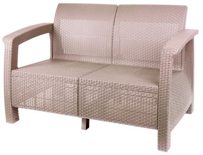 Outdoor sofa ARUBA2, Cappuccino, without seat cushions