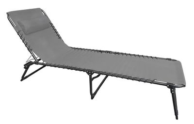 Lounger VERACRUZ, grey, adjustable, 190x58x28 cm