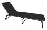 Lounger VERACRUZ, black, adjustable, 190x58x30 cm
