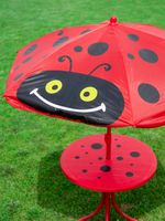 Garden Set LEQ MELISENDA Mariquita, ladybug, parasol 105 cm, table 50 cm, 2 chairs, children's