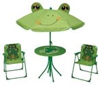 Garden Set LEQ MELISENDA Rana, frog, parasol 105 cm, table 50 cm, 2 chairs