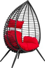 Chair CANOONA, max. 120 kg, black-red, standing