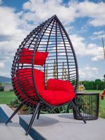 Chair CANOONA, max. 120 kg, black-red, standing