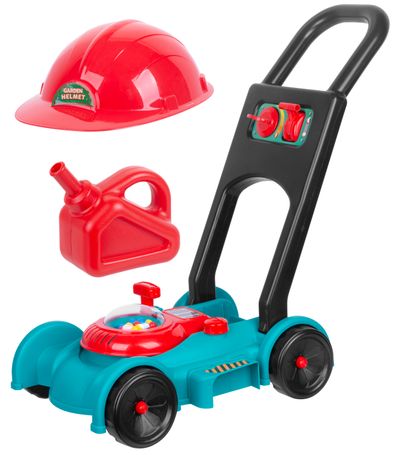 Lawn mower for kids Strend Pro, plastic, with helmet, canister and sound