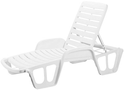 Sunbed LETTINO FISSO White, white, 192x100x71 cm