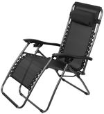 Lounger SONORA, black, adjustable, max. 120 kg, 66x177x108 cm