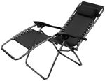 Lounger SONORA, black, adjustable, max. 120 kg, 66x177x108 cm