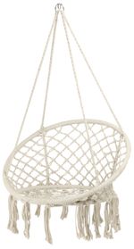 Chair LOGAN, max. 100 kg, garden, rocking, beige mesh