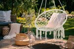 Chair LOGAN, max. 100 kg, garden, rocking, beige mesh