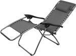 Lounger SONORA, grey, adjustable, max. 120 kg, 66x177x108 cm