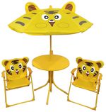 Garden Set LEQ MELISENDA Tigre, tiger, parasol 105 cm, table 50 cm, 2 chairs, children's