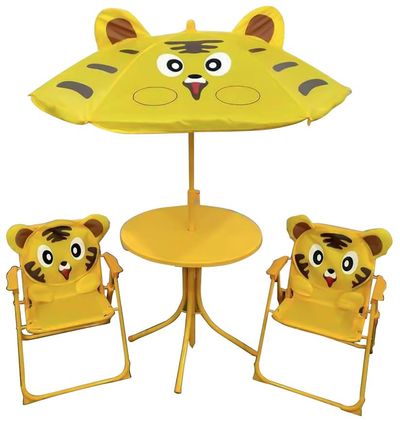 Kerti készlet LEQ MELISENDA Tigre, tigris, napernyő 105 cm, asztal 50 cm, 2 szék, gyermek