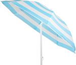 Slnečník DALIA 180 cm, 32/32 mm, s naklápacím kĺbom, tyrkysovo-biely, plážový