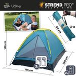 Tent Strend Pro, camping, for 2 persons, green, 205x150x100 cm