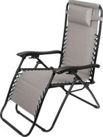 Lounger CAROLINA, grey, adjustable, 66x160x110 cm