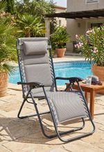 Lounger CAROLINA, grey, adjustable, 66x160x110 cm