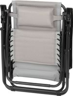 Lounger CAROLINA, grey, adjustable, 66x160x110 cm
