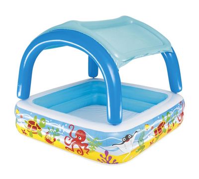 Pool Bestway® 52192, Coral reef, children's, inflatable, with canopy, 147x147x122 cm