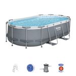 Pool Bestway® Power Steel™ 56620, cartridge filtration, ladder, dispenser, 427x250x100 cm