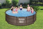 Medence Bestway® Steel Pro MAX 56709, rattan mintás, papírszűrős szűrés, létra, 366x100 cm