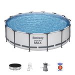Medence Bestway® Steel Pro MAX, 56950, patron szűrés, szűrő, létra, takaró, 427x107 cm