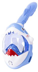 Snorkelező maszk Shark, teljes arcot takaró, gyermekeknek 4+, XS, kék