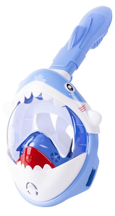 Snorkelező maszk Shark, teljes arcot takaró, gyermekeknek 4+, XS, kék