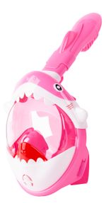 Snorkelező maszk Shark, teljes arcot takaró, gyermekeknek 4+, XS, rózsaszín