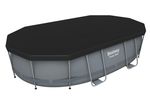 Medence Bestway® Power Steel™ 56448, papírszűrős szűrés, létra, takaróponyva, adagoló, 488x305x107 c