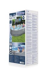 Medence Bestway® Power Steel™ 56448, papírszűrős szűrés, létra, takaróponyva, adagoló, 488x305x107 c