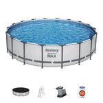 Medence Bestway® Steel Pro MAX 56462, papírszűrős szűrés, létra, takaróponyva, 549x122 cm