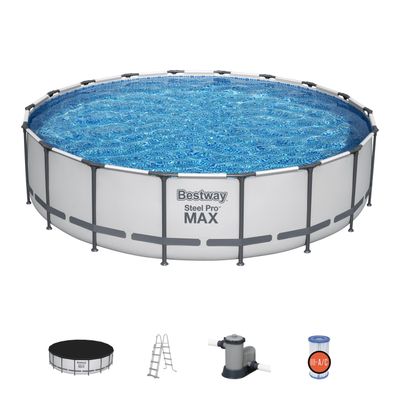 Bestway® Steel Pro MAX medence, 56462, szűrő, szivattyú, létra, ponyva, 5,49 x 1,22 m
