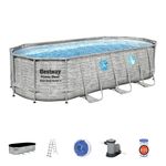 Bazén Bestway® Power Steel™, Vista Series, 56716, kartušová filtrácia, rebrík, plachta, ChemConnect ™ dávkovač, lepiaca záplata, 549x274x122 cm