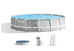 Medence Intex® Prism Frame Premium 26724, papírszűrős szűrés, létra, takaróponyva, alátét ponyva, 45