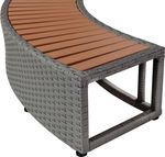 Lépcsőfok MSpa®, pezsgőfürdőhöz, kerek pezsgőfürdőhöz, rattan megjelenésű, szürke, 92x30x22 cm