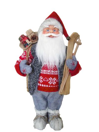 Christmas decoration XmSA23, Santa Claus, standing, 45cm, w/ skis
