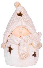 Postavička MagicHome Vianoce, Chlapček guľa, keramika, 30,5 cm