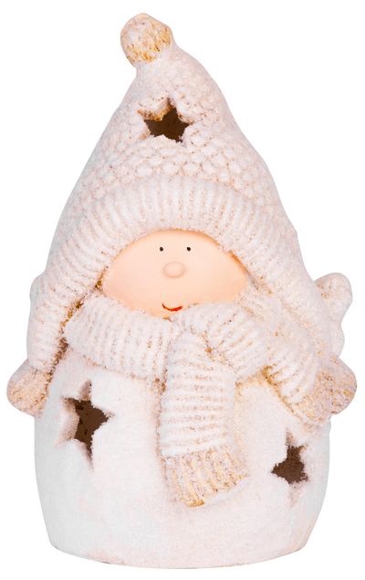 Postavička MagicHome Vianoce, Chlapček guľa, keramika, 30,5 cm