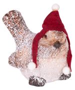 Decoration MagicHome Christmas, Bird with a Cap, terracotta, 8.8x6x9 cm