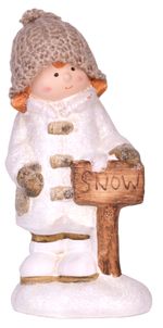 Postavička MagicHome Vianoce, Dievča stojace na platforme, terakota, 17,5 cm