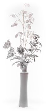 Ág MagicHome Karácsony, MoneyPlant.White, fehér, 56x107 cm